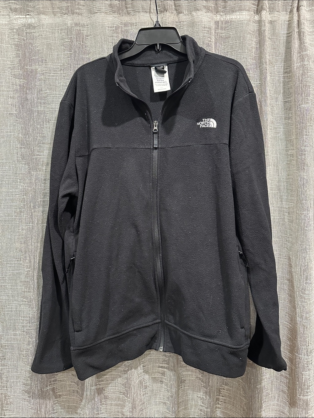 The North Face Black Zip-Up Fleece Jacket with Logo